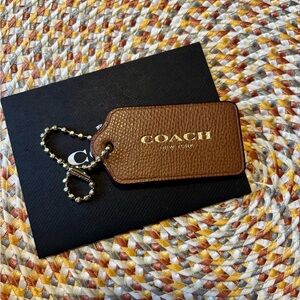Coach Leather Hang Tag Keychain Fog Bag with Envelope, Large
